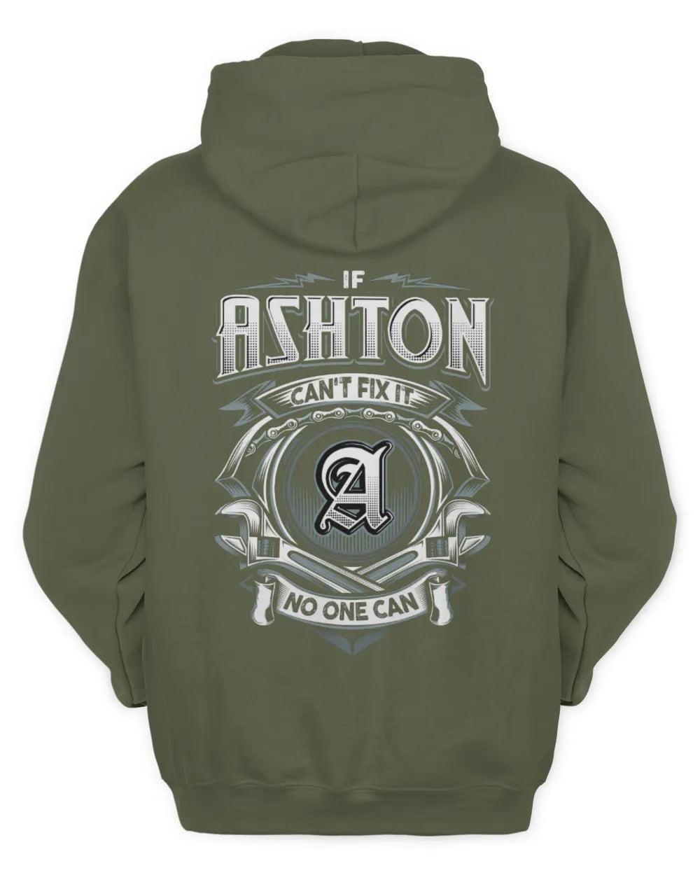 ASHTON AP81-K4-626 - Personalized Ahmed Quote Apparel “If Ahmed Can't Fix It, No One Can” - Unisex Hoodie - Military Green