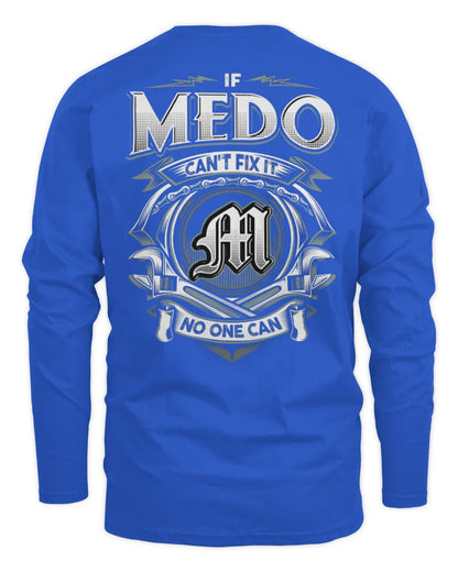 MEDO AP81-K4-626 - Personalized Ahmed Quote Apparel “If Ahmed Can't Fix It, No One Can” - Men's Long Sleeved T-Shirt - Royal