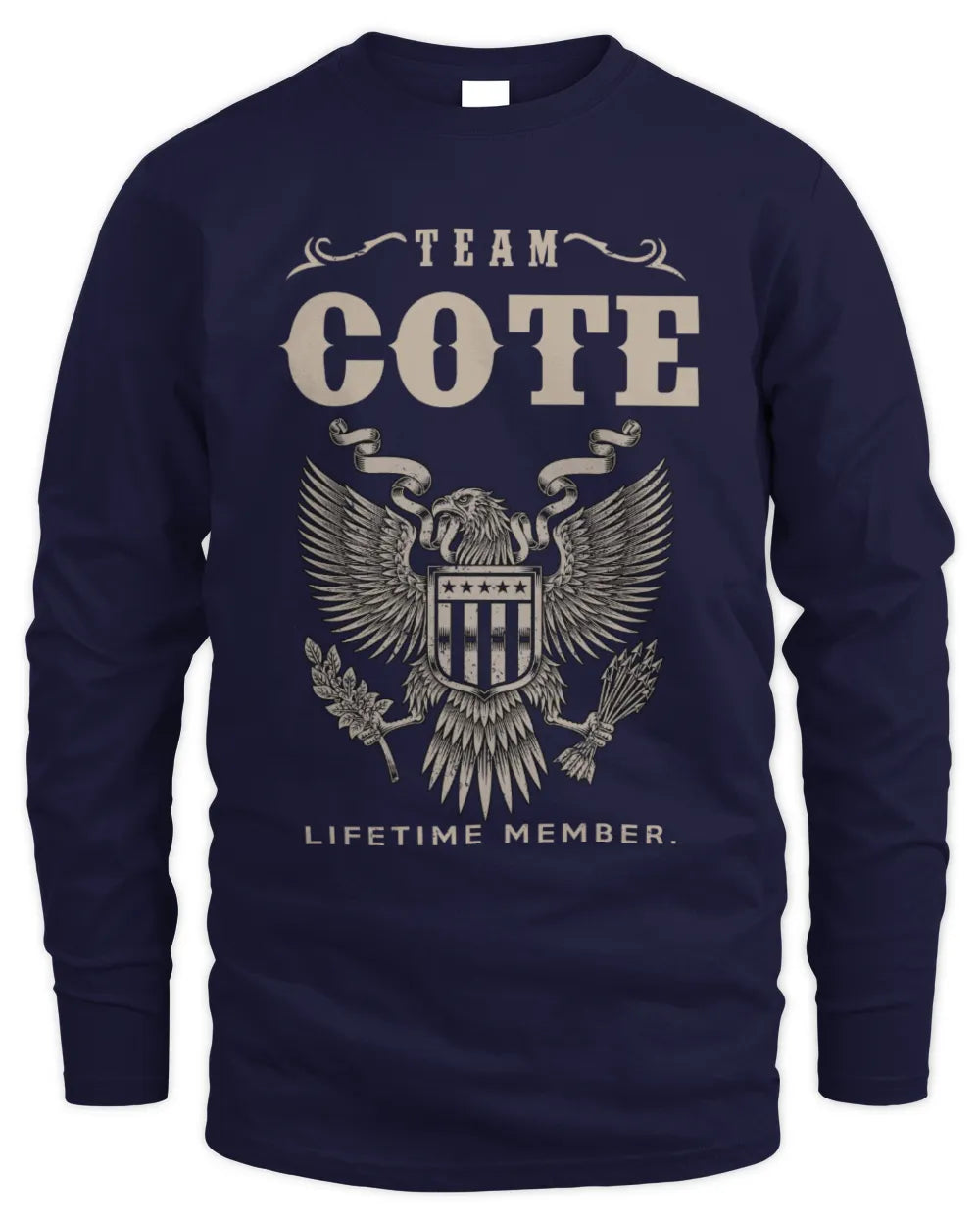 COTE TP06-K82 – Personalized Classic Style Apparel “Team NAME Lifetime Member” - Men's Long Sleeved T-Shirt - Navy