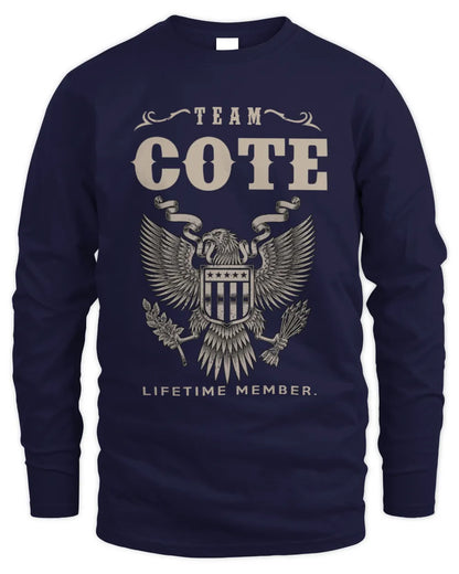 COTE TP06-K82 – Personalized Classic Style Apparel “Team NAME Lifetime Member” - Men's Long Sleeved T-Shirt - Navy