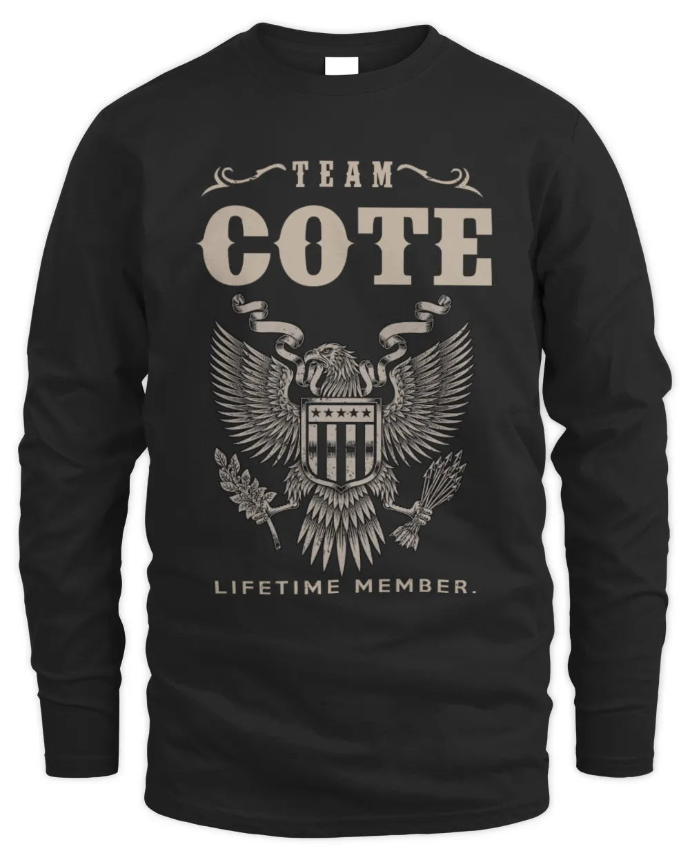 COTE TP06-K82 – Personalized Classic Style Apparel “Team NAME Lifetime Member” - Men's Long Sleeved T-Shirt - Black