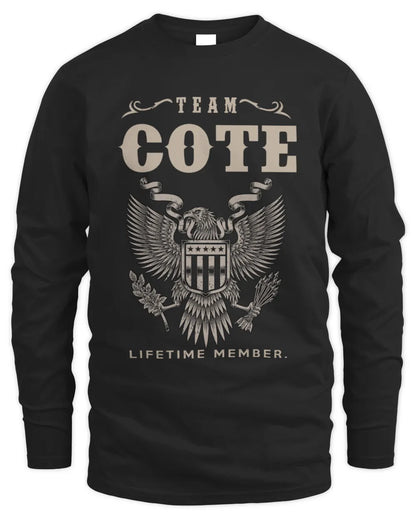 COTE TP06-K82 – Personalized Classic Style Apparel “Team NAME Lifetime Member” - Men's Long Sleeved T-Shirt - Black