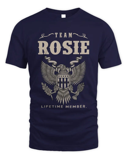 ROSIE TP06-K82 – Personalized Classic Style Apparel “Team NAME Lifetime Member” - Unisex Standard T-Shirt - Navy