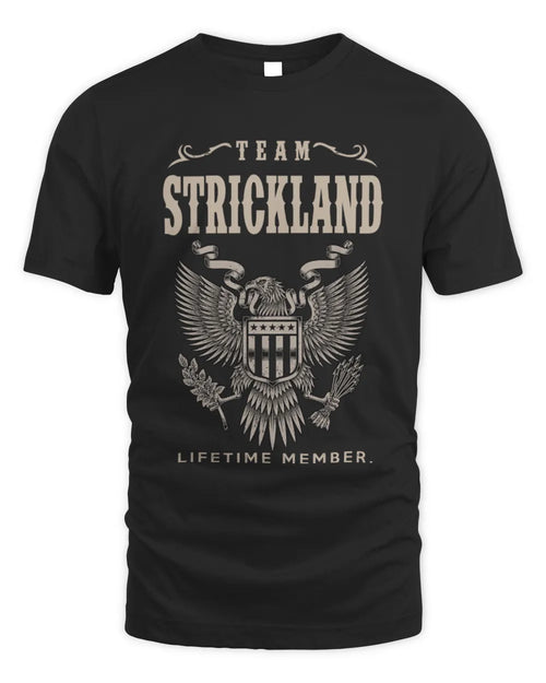 STRICKLAND TP06-K82 – Personalized Classic Style Apparel “Team NAME Lifetime Member” - Unisex Standard T-Shirt - Black