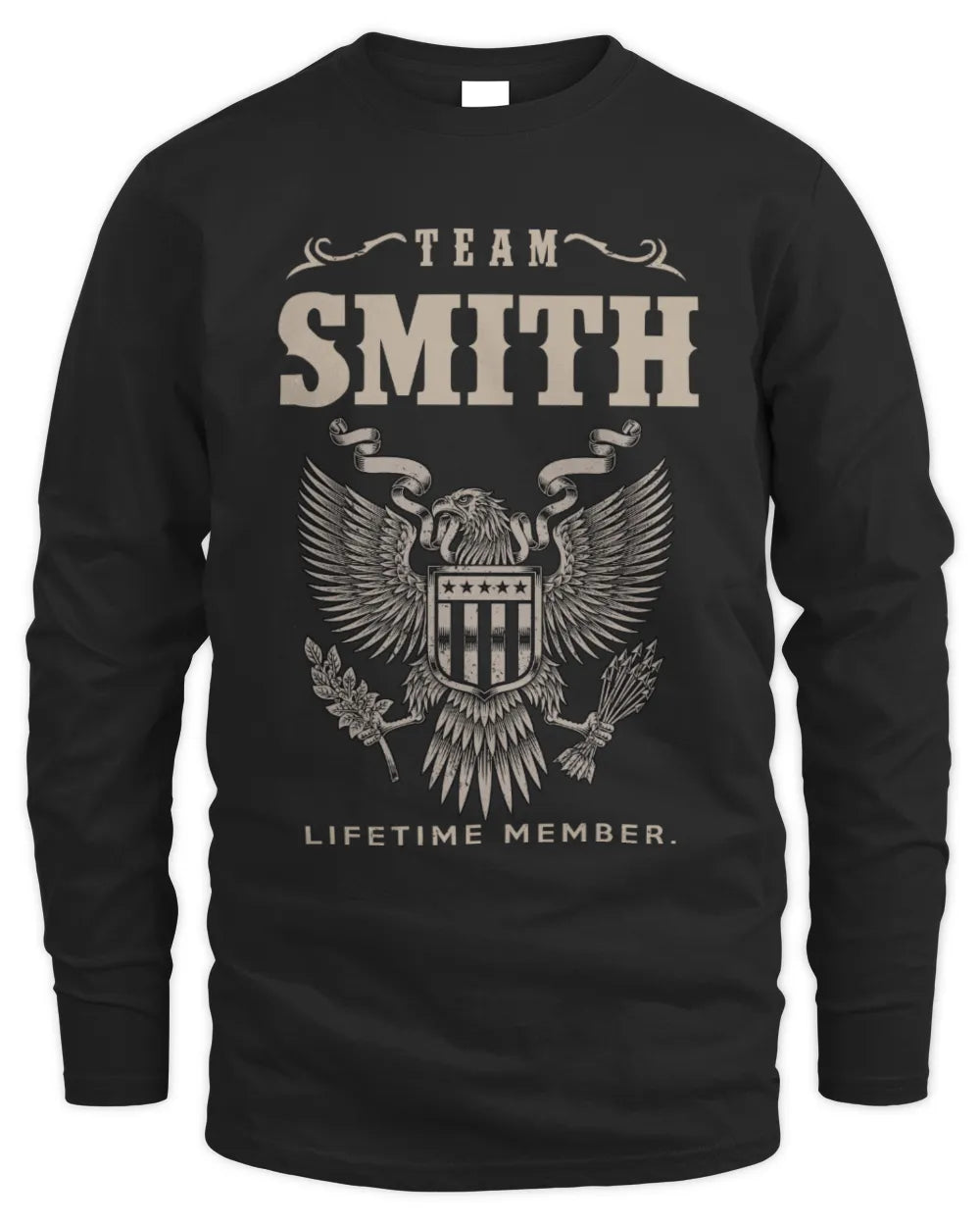 SMITH TP06-K82 – Personalized Classic Style Apparel “Team NAME Lifetime Member” - Men's Long Sleeved T-Shirt - Black