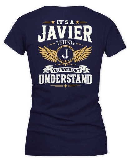 JAVIER KT06-M008 It’s a [NAME] Thing – You Wouldn’t Understand | Personalized Vintage T-Shirt - Women's V-Neck T-Shirt - Navy