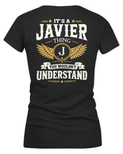 JAVIER KT06-M008 It’s a [NAME] Thing – You Wouldn’t Understand | Personalized Vintage T-Shirt - Women's V-Neck T-Shirt - Black