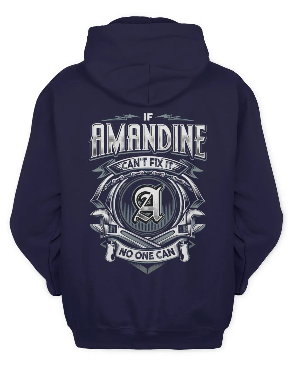 AMANDINE AP81-K4-626 - Personalized Ahmed Quote Apparel “If Ahmed Can't Fix It, No One Can” - Unisex Hoodie - Navy