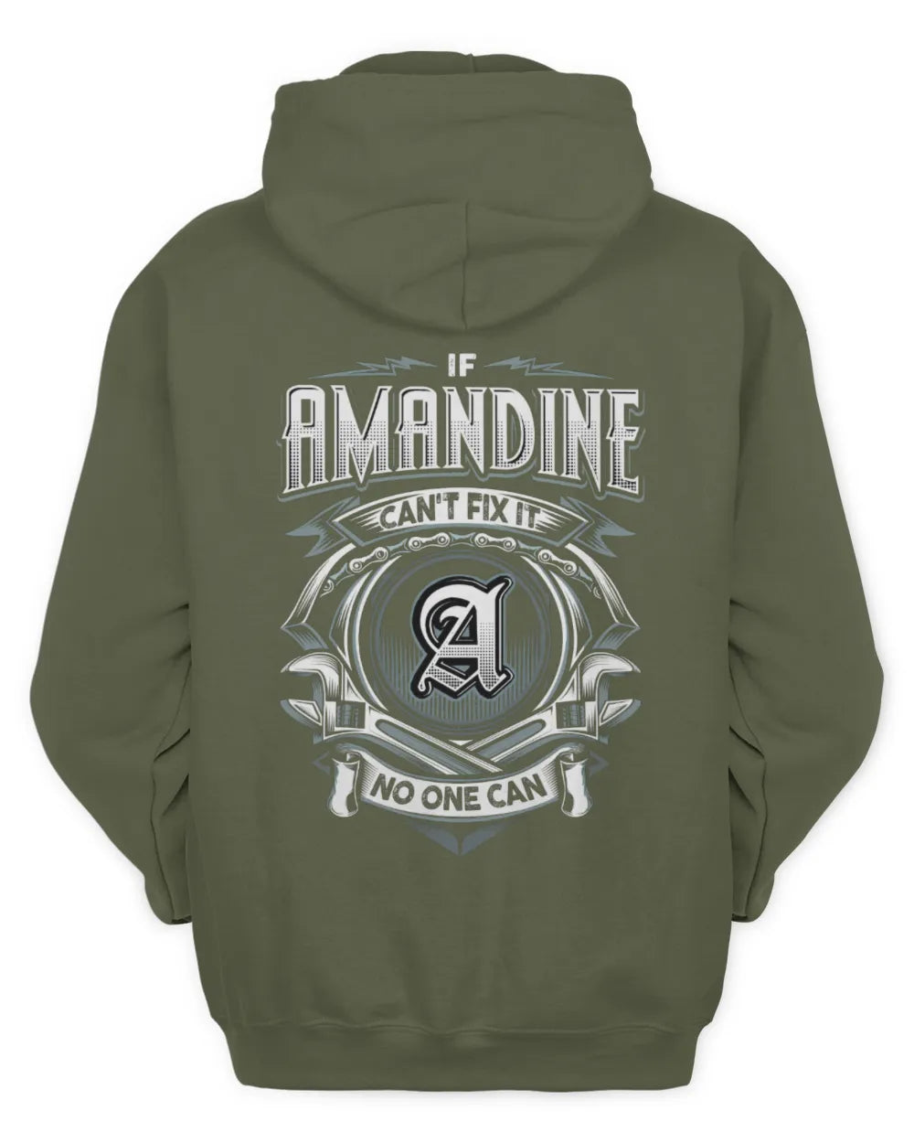 AMANDINE AP81-K4-626 - Personalized Ahmed Quote Apparel “If Ahmed Can't Fix It, No One Can” - Unisex Hoodie - Military Green
