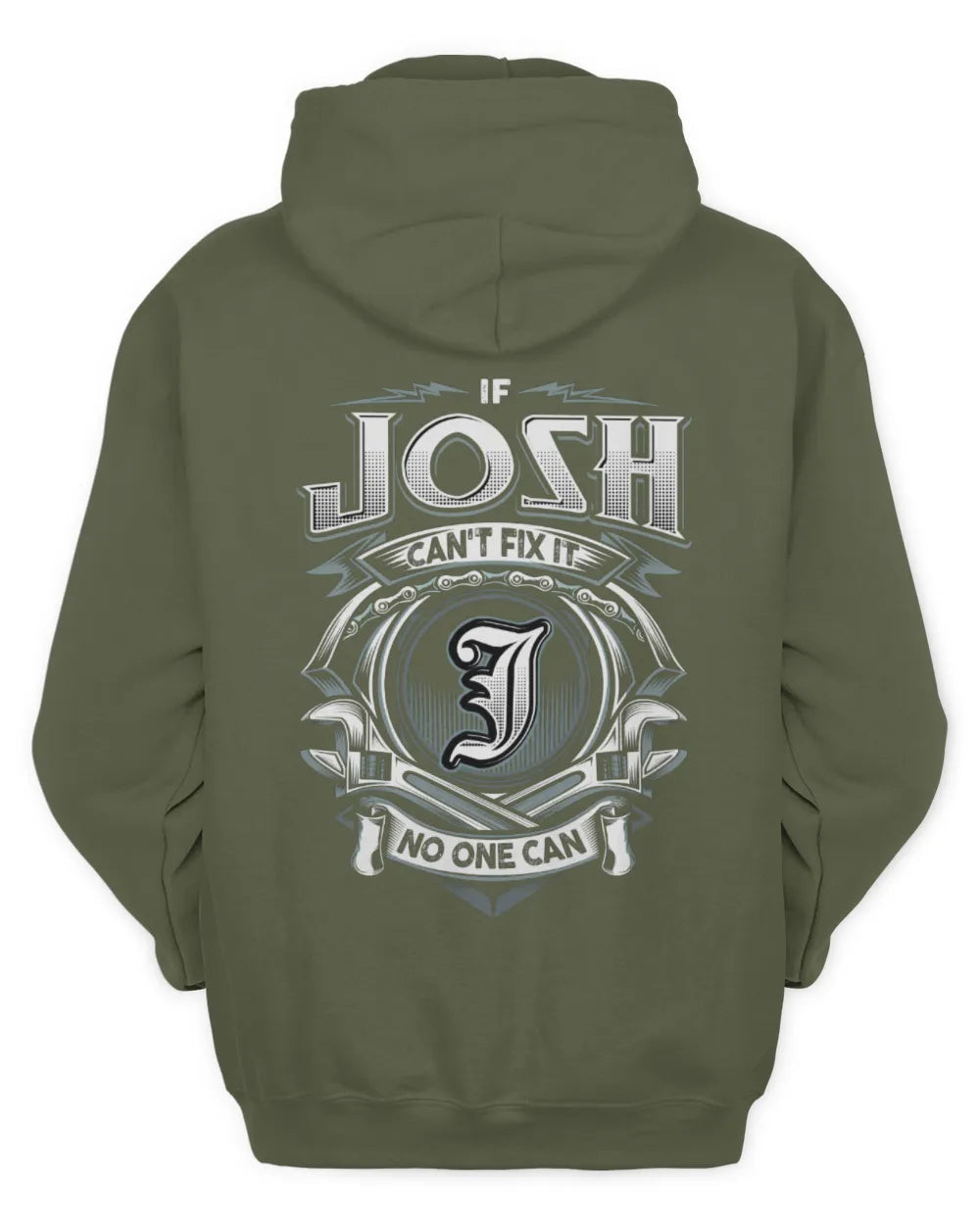 JOSH AP81-K4-626 - Personalized Ahmed Quote Apparel “If Ahmed Can't Fix It, No One Can” - Unisex Hoodie - Military Green