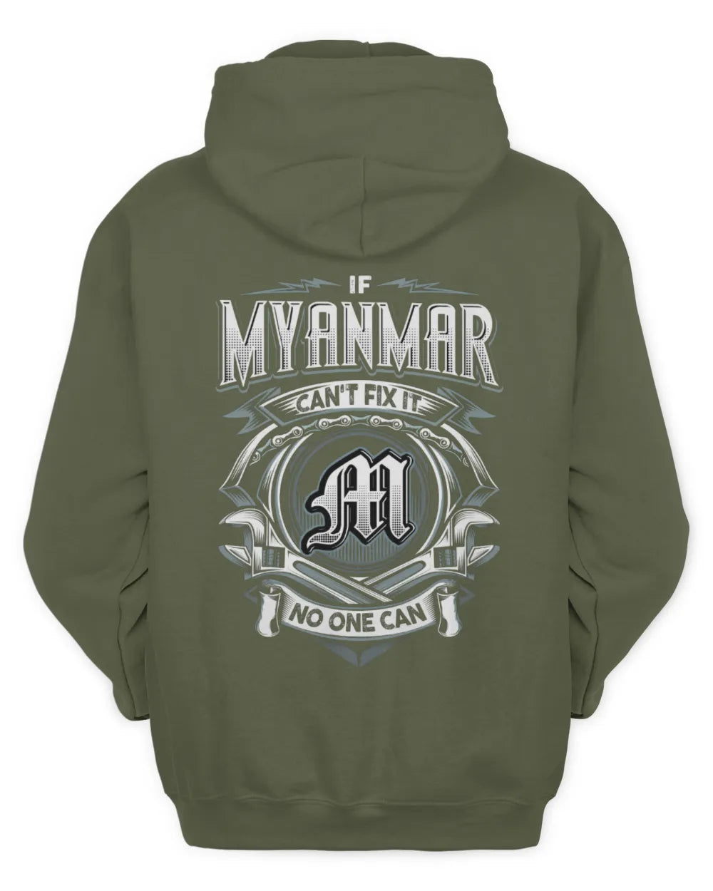 MYANMAR AP81-K4-626 - Personalized Ahmed Quote Apparel “If Ahmed Can't Fix It, No One Can” - Unisex Hoodie - Military Green