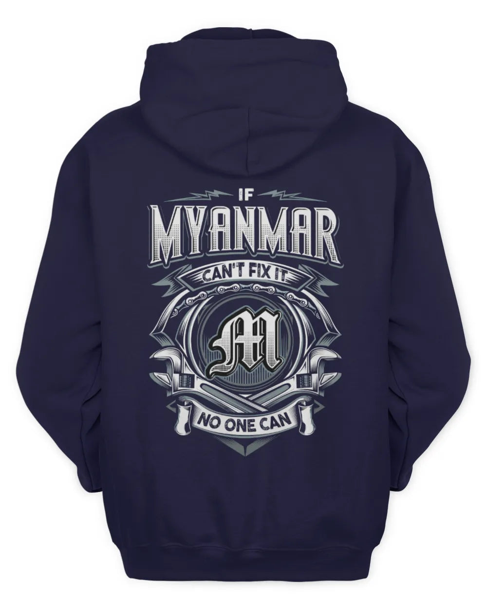 MYANMAR AP81-K4-626 - Personalized Ahmed Quote Apparel “If Ahmed Can't Fix It, No One Can” - Unisex Hoodie - Navy