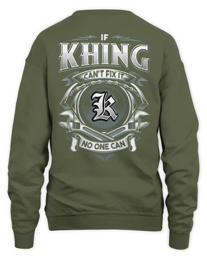 KHING AP81-K4-626 - Personalized Ahmed Quote Apparel “If Ahmed Can't Fix It, No One Can” - Unisex Sweatshirt - Military Green
