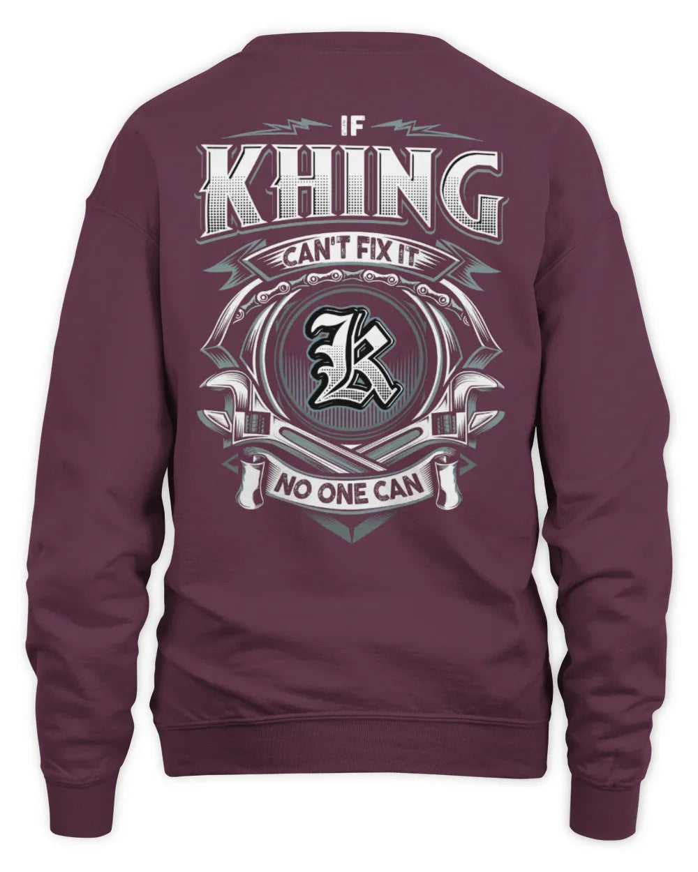 KHING AP81-K4-626 - Personalized Ahmed Quote Apparel “If Ahmed Can't Fix It, No One Can” - Unisex Sweatshirt - Maroon