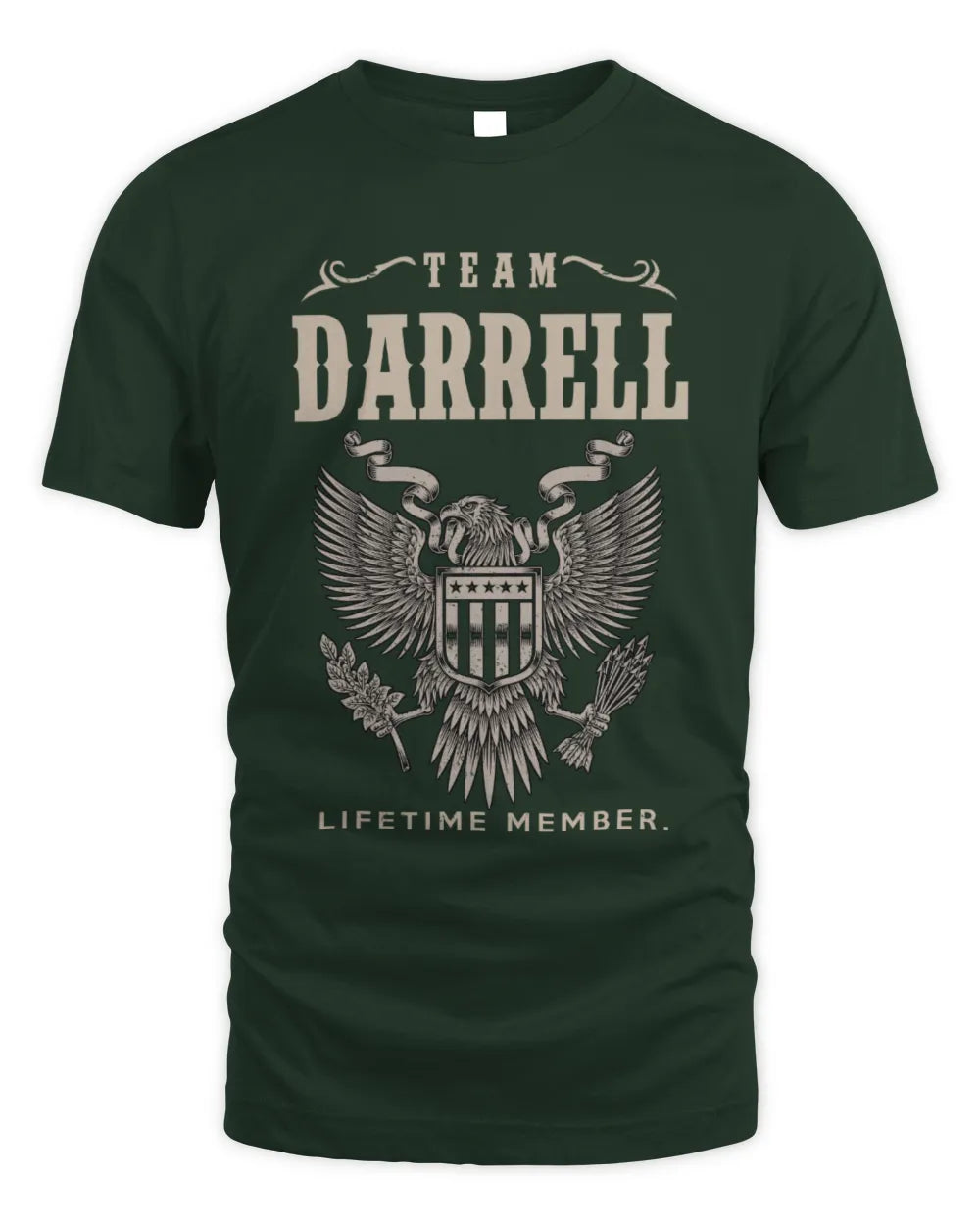 DARRELL TP06-K82 – Personalized Classic Style Apparel “Team NAME Lifetime Member” - Unisex Standard T-Shirt - Forest Green