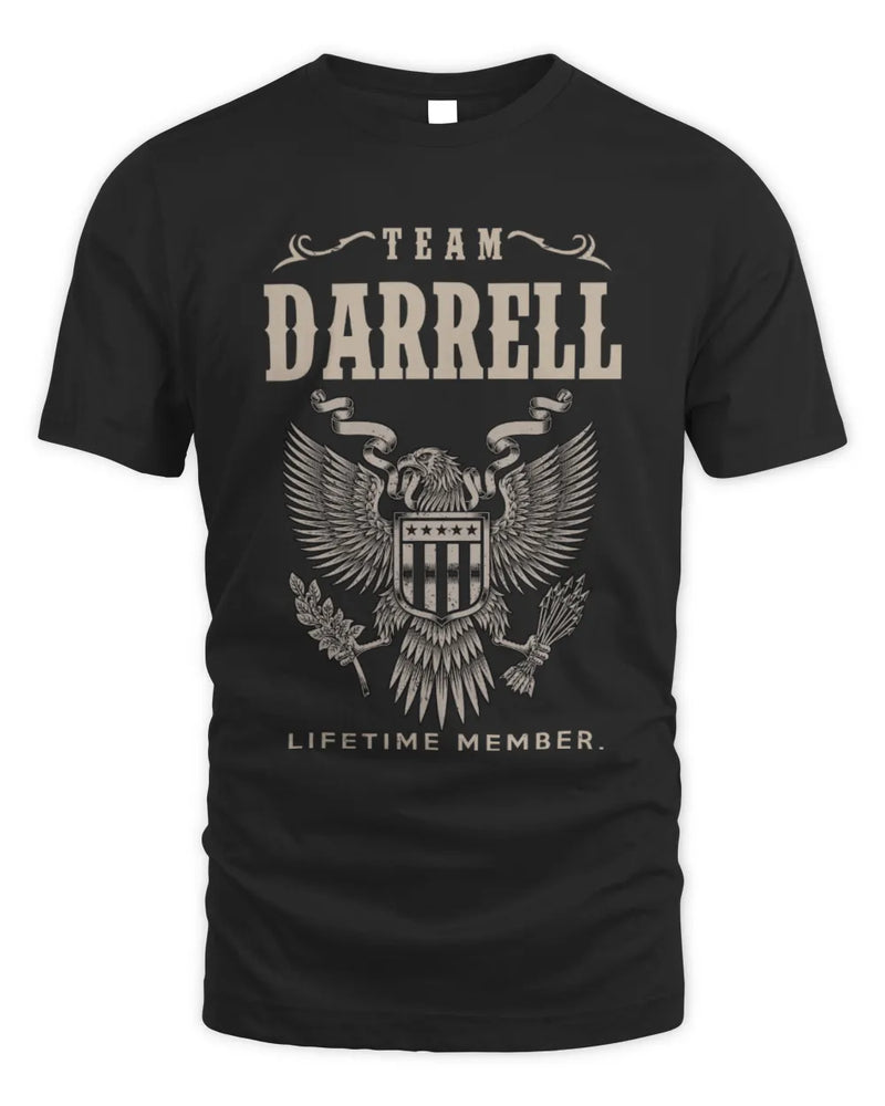DARRELL TP06-K82 – Personalized Classic Style Apparel “Team NAME Lifetime Member” - Unisex Standard T-Shirt - Black