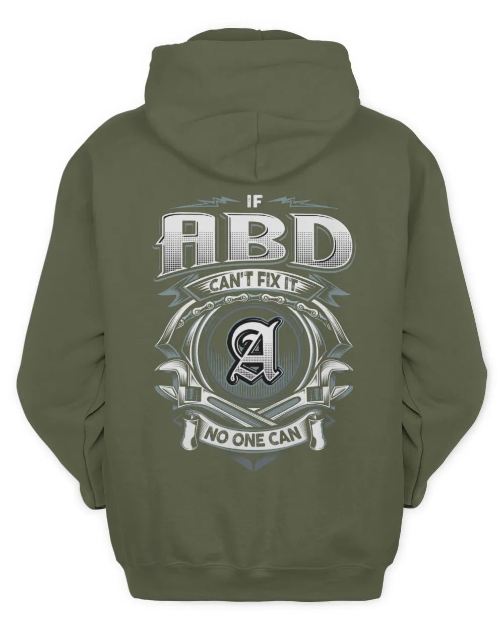 ABD AP81-K4-626 - Personalized Ahmed Quote Apparel “If Ahmed Can't Fix It, No One Can” - Unisex Hoodie - Military Green