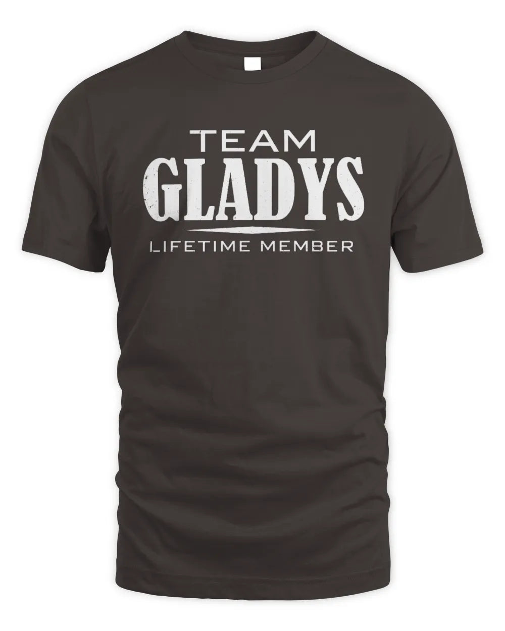 GLADYS BL62-K4-128 - Personalized “Team NAME Lifetime Member” - Unisex Standard T-Shirt - Dark Chocolate