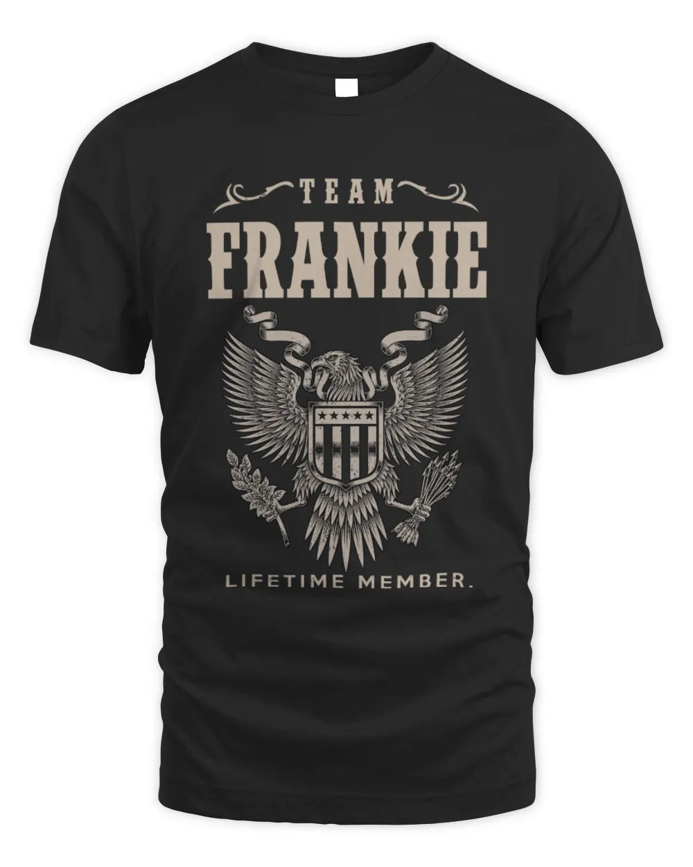 FRANKIE TP06-K82 – Personalized Classic Style Apparel “Team NAME Lifetime Member” - Unisex Standard T-Shirt - Black