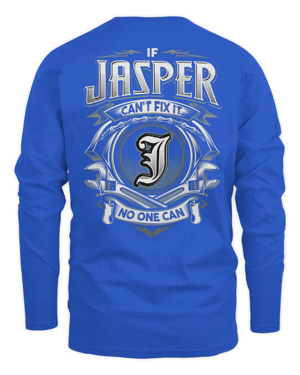 JASPER AP81-K4-626 - Personalized Ahmed Quote Apparel “If Ahmed Can't Fix It, No One Can” - Men's Long Sleeved T-Shirt - Royal