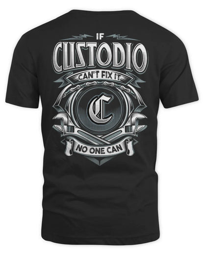 CUSTODIO AP81-K4-626 - Personalized Ahmed Quote Apparel “If Ahmed Can't Fix It, No One Can” - Unisex Standard T-Shirt - Black