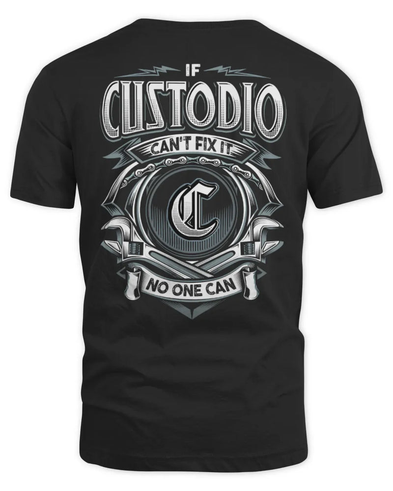 CUSTODIO AP81-K4-626 - Personalized Ahmed Quote Apparel “If Ahmed Can't Fix It, No One Can” - Unisex Standard T-Shirt - Black