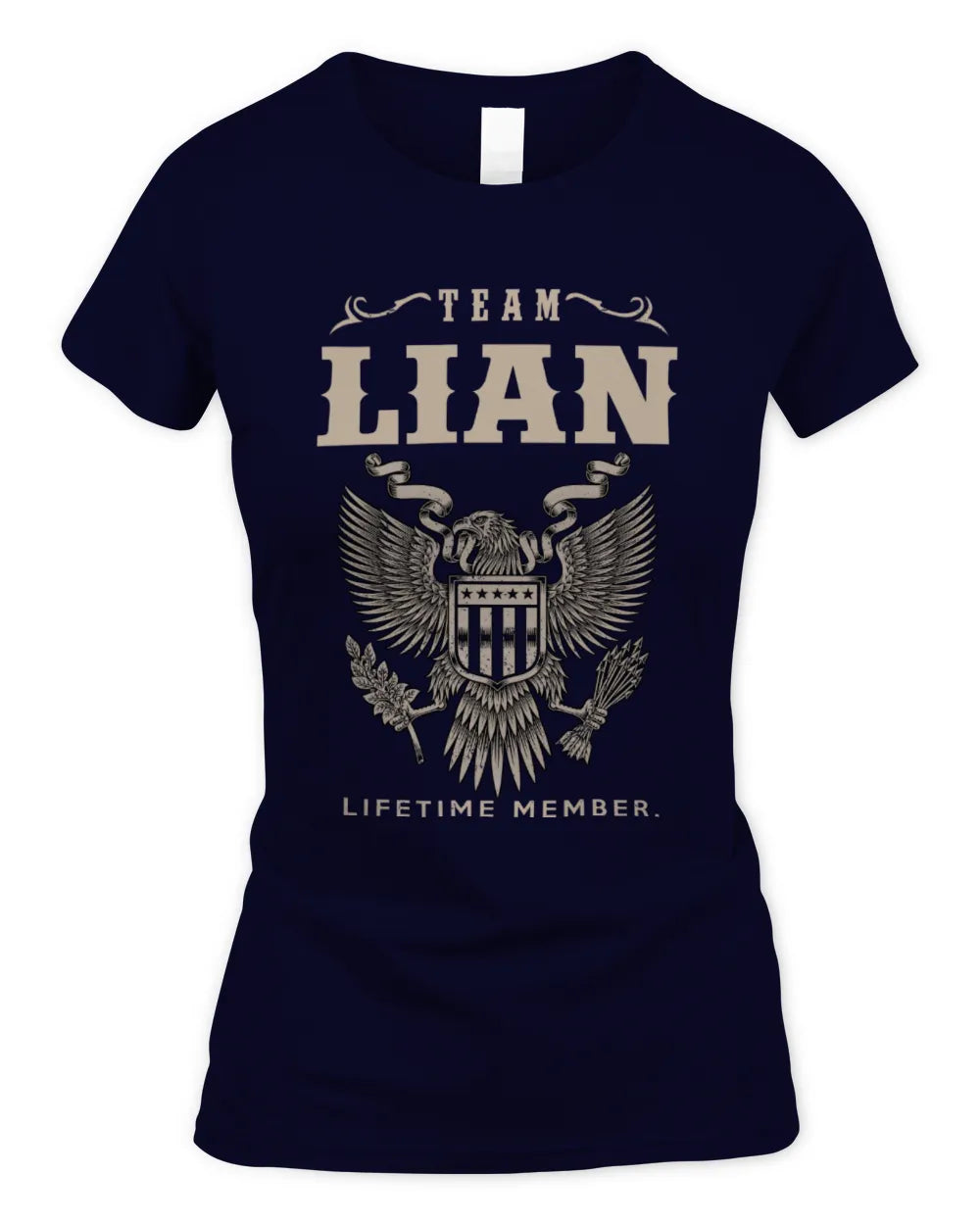 LIAN TP06-K82 – Personalized Classic Style Apparel “Team NAME Lifetime Member” - Women's Standard T-Shirt - Navy