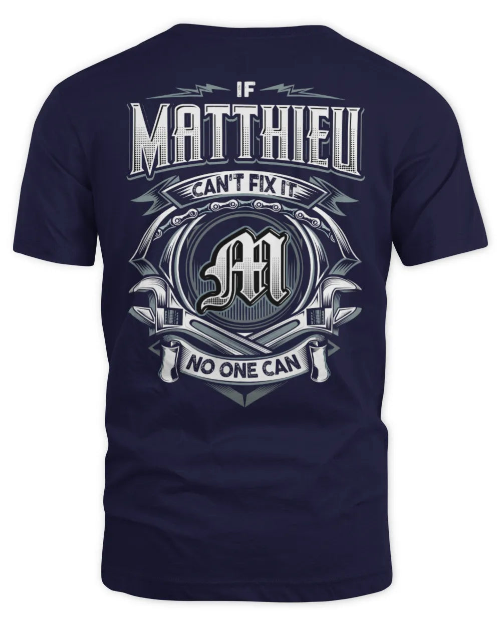 MATTHIEU AP81-K4-626 - Personalized Ahmed Quote Apparel “If Ahmed Can't Fix It, No One Can” - Unisex Standard T-Shirt - Navy