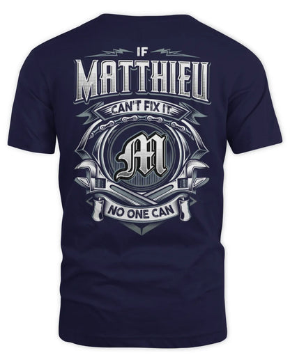 MATTHIEU AP81-K4-626 - Personalized Ahmed Quote Apparel “If Ahmed Can't Fix It, No One Can” - Unisex Standard T-Shirt - Navy