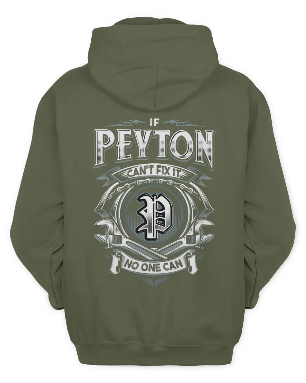 PEYTON AP81-K4-626 - Personalized Ahmed Quote Apparel “If Ahmed Can't Fix It, No One Can” - Unisex Hoodie - Military Green