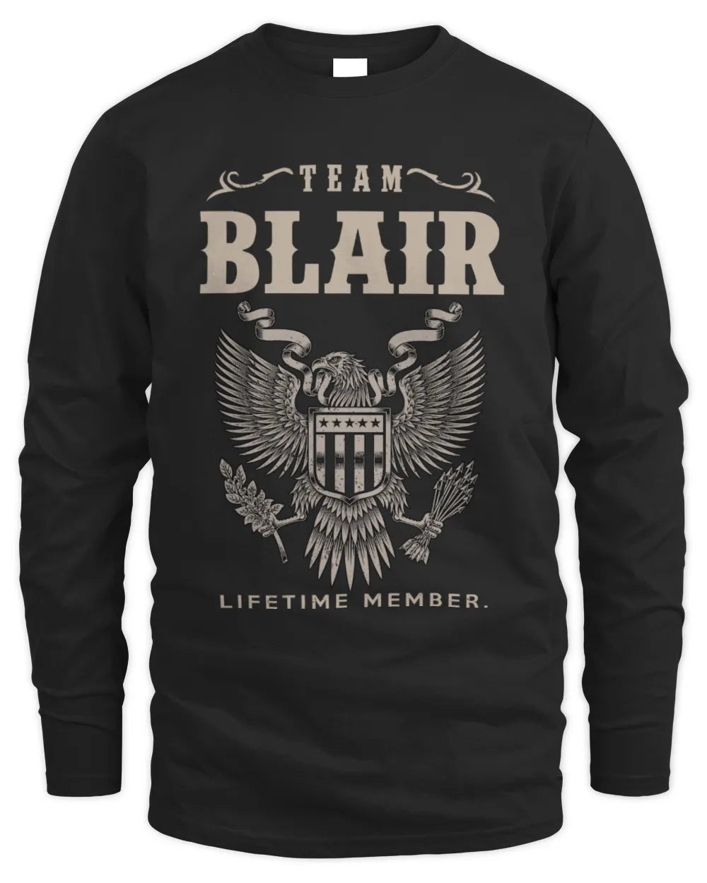 BLAIR TP06-K82 – Personalized Classic Style Apparel “Team NAME Lifetime Member” - Men's Long Sleeved T-Shirt - Black
