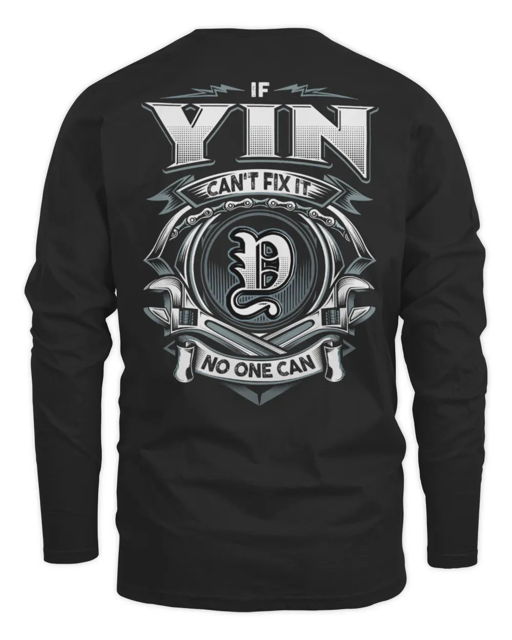 YIN AP81-K4-626 - Personalized Ahmed Quote Apparel “If Ahmed Can't Fix It, No One Can” - Men's Long Sleeved T-Shirt - Black