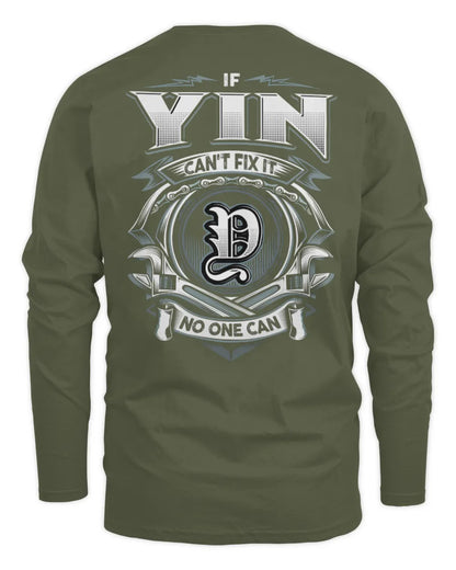 YIN AP81-K4-626 - Personalized Ahmed Quote Apparel “If Ahmed Can't Fix It, No One Can” - Men's Long Sleeved T-Shirt - Military Green