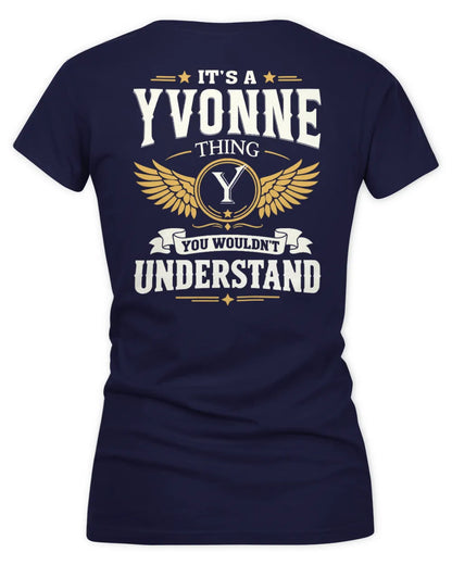 YVONNE KT06-M008 It’s a [NAME] Thing – You Wouldn’t Understand | Personalized Vintage T-Shirt - Women's V-Neck T-Shirt - Navy