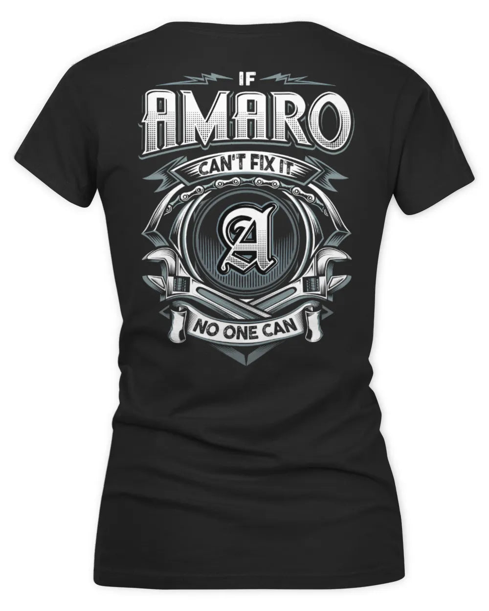 AMARO AP81-K4-626 - Personalized Ahmed Quote Apparel “If Ahmed Can't Fix It, No One Can” - Women's V-Neck T-Shirt - Black