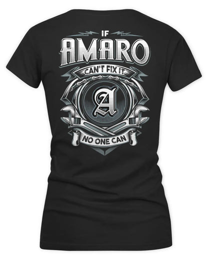 AMARO AP81-K4-626 - Personalized Ahmed Quote Apparel “If Ahmed Can't Fix It, No One Can” - Women's V-Neck T-Shirt - Black