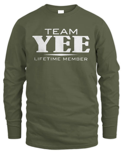 YEE BL62-K4-128 - Personalized “Team NAME Lifetime Member” - Men's Long Sleeved T-Shirt - Military Green