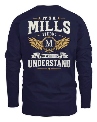 MILLS KT06-M008 It’s a [NAME] Thing – You Wouldn’t Understand | Personalized Vintage T-Shirt - Men's Long Sleeved T-Shirt - Navy