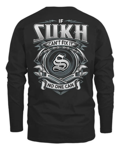 SUKH AP81-K4-626 - Personalized Ahmed Quote Apparel “If Ahmed Can't Fix It, No One Can” - Men's Long Sleeved T-Shirt - Black