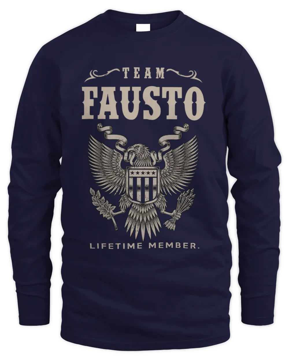 FAUSTO TP06-K82 – Personalized Classic Style Apparel “Team NAME Lifetime Member” - Men's Long Sleeved T-Shirt - Navy
