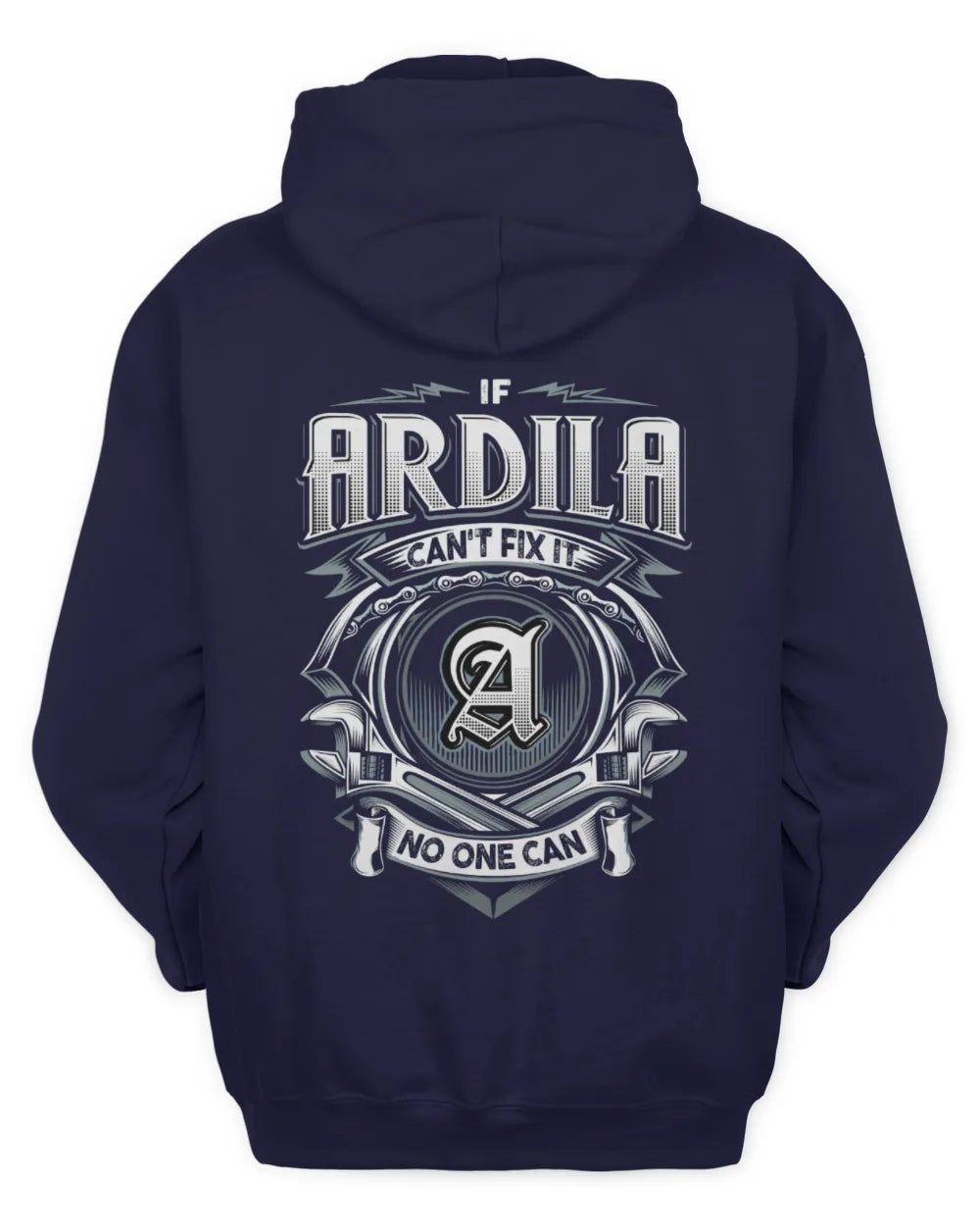 ARDILA AP81-K4-626 - Personalized Ahmed Quote Apparel “If Ahmed Can't Fix It, No One Can” - Unisex Hoodie - Navy