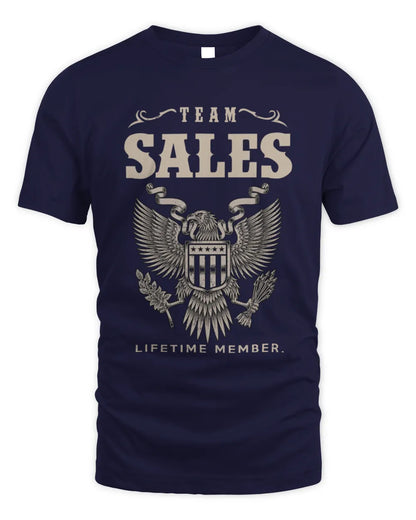 SALES TP06-K82 – Personalized Classic Style Apparel “Team NAME Lifetime Member” - Unisex Standard T-Shirt - Navy