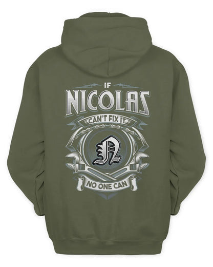 NICOLAS AP81-K4-626 - Personalized Ahmed Quote Apparel “If Ahmed Can't Fix It, No One Can” - Unisex Hoodie - Military Green