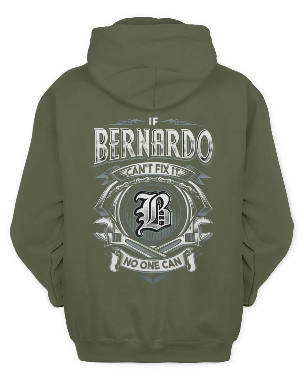 BERNARDO AP81-K4-626 - Personalized Ahmed Quote Apparel “If Ahmed Can't Fix It, No One Can” - Unisex Hoodie - Military Green