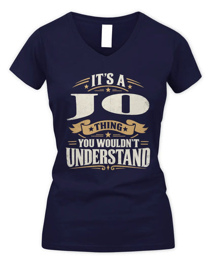 JO P08 TH51 - Personalized “It’s a/an [NAME] Thing – You Wouldn’t Understand” Shirt - Women's V-Neck T-Shirt - Navy