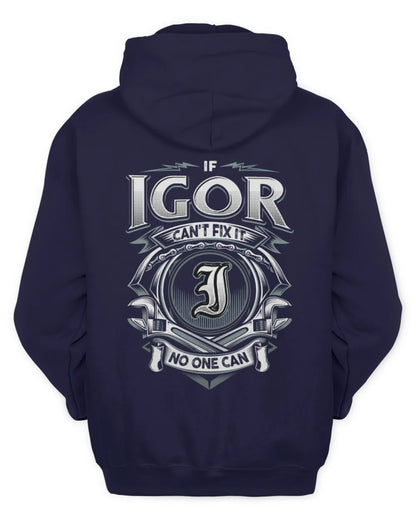 IGOR AP81-K4-626 - Personalized Ahmed Quote Apparel “If Ahmed Can't Fix It, No One Can” - Unisex Hoodie - Navy