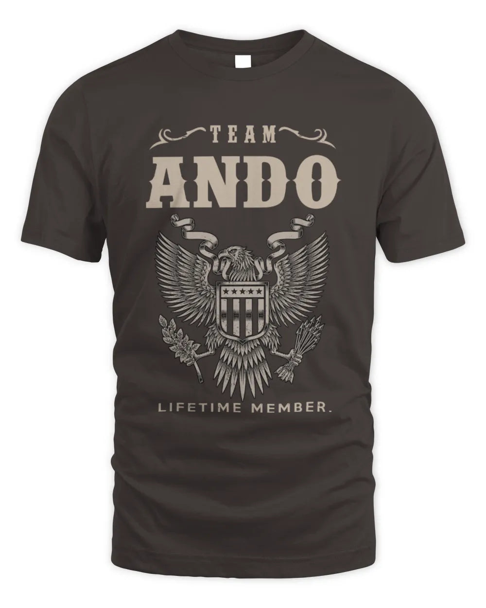 ANDO TP06-K82 – Personalized Classic Style Apparel “Team NAME Lifetime Member” - Unisex Standard T-Shirt - Dark Chocolate