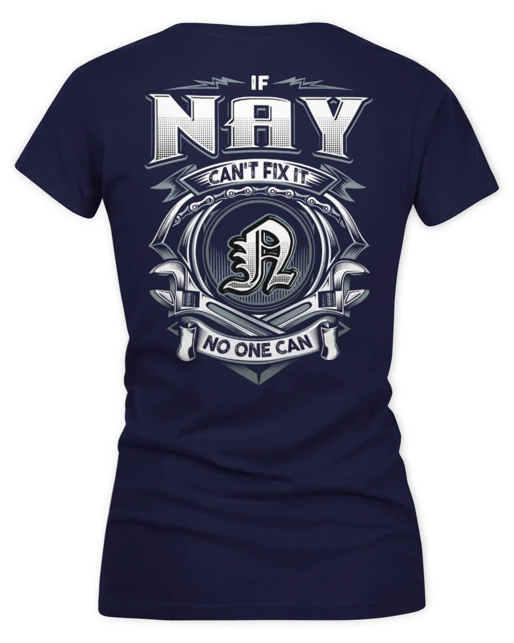 NAY AP81-K4-626 - Personalized Ahmed Quote Apparel “If Ahmed Can't Fix It, No One Can” - Women's V-Neck T-Shirt - Navy