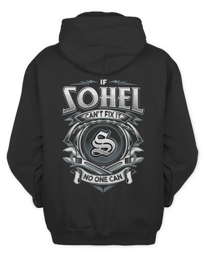 SOHEL AP81-K4-626 - Personalized Ahmed Quote Apparel “If Ahmed Can't Fix It, No One Can” - Unisex Hoodie - Black