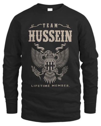 HUSSEIN TP06-K82 – Personalized Classic Style Apparel “Team NAME Lifetime Member” - Men's Long Sleeved T-Shirt - Black